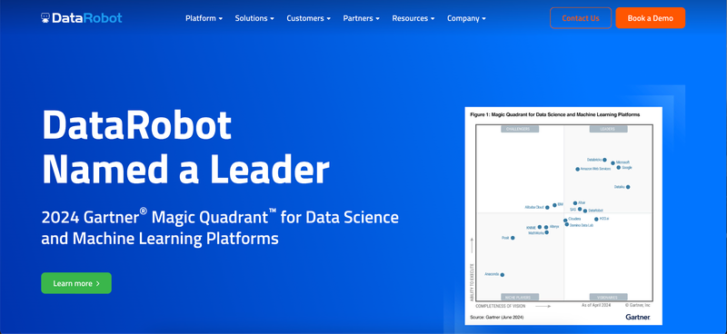 DataRobot website screenshot