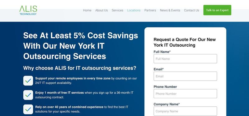 ALIS Technology website screen