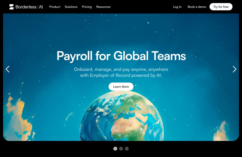 Borderless AI website screen