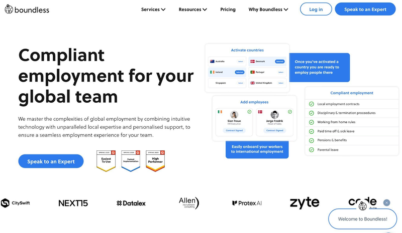 Boundless website screen
