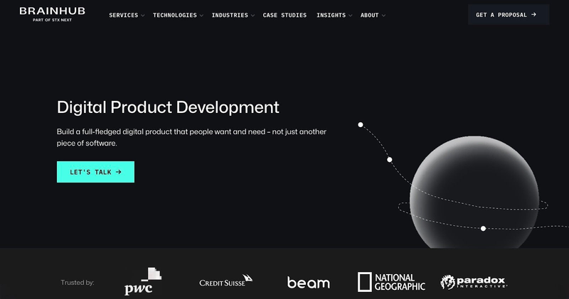 Brainhub website screen