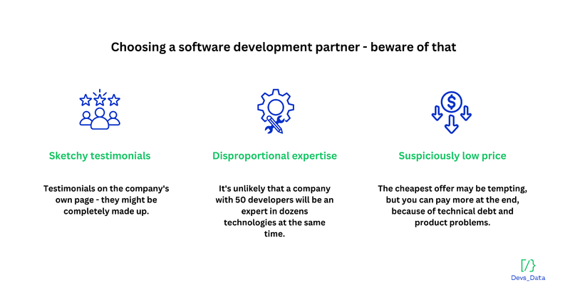 choosing a software development partner - beware of that