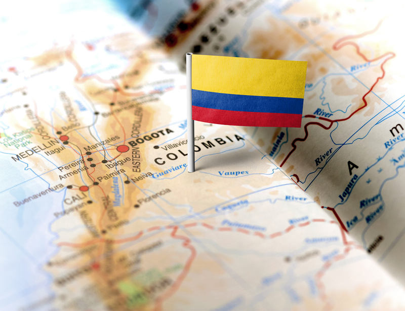 Colombia on the map