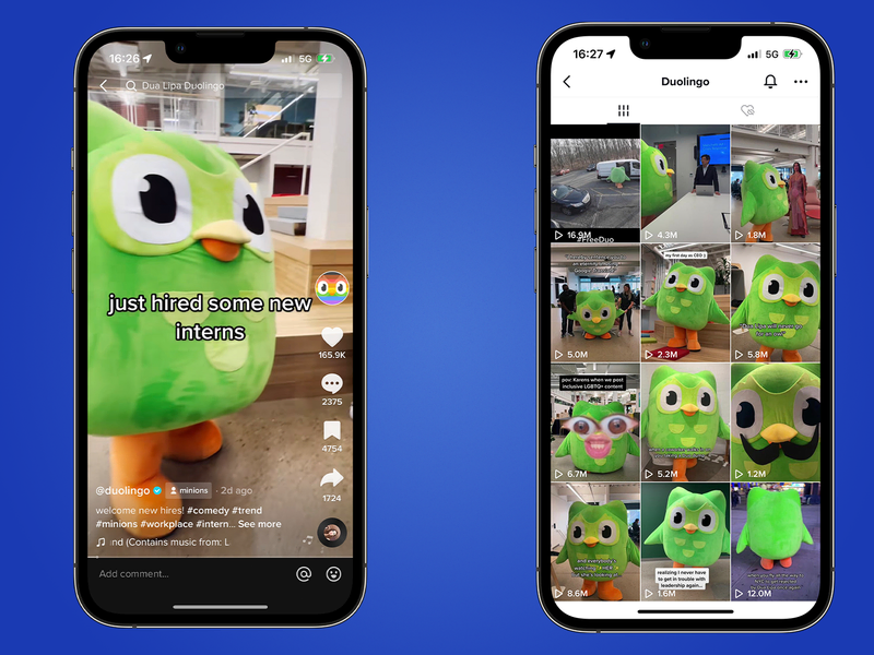 DuoLingo’s TikTok mascot