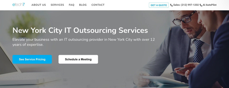 ETech7 website screen
