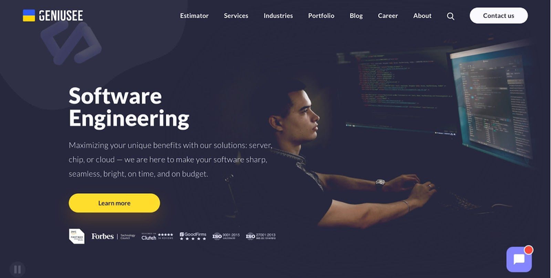 Geniusee website screen