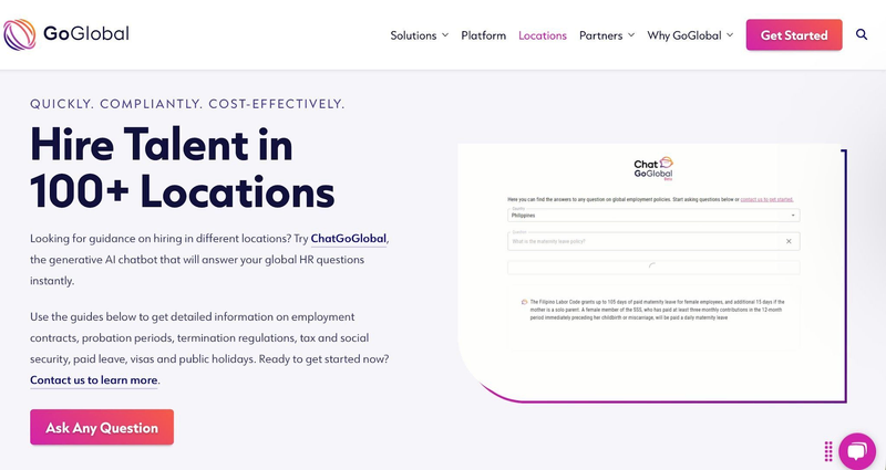 GoGlobal website screen
