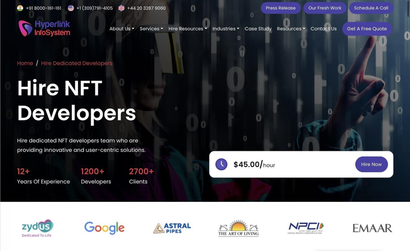 Hyperlink InfoSystem website screen
