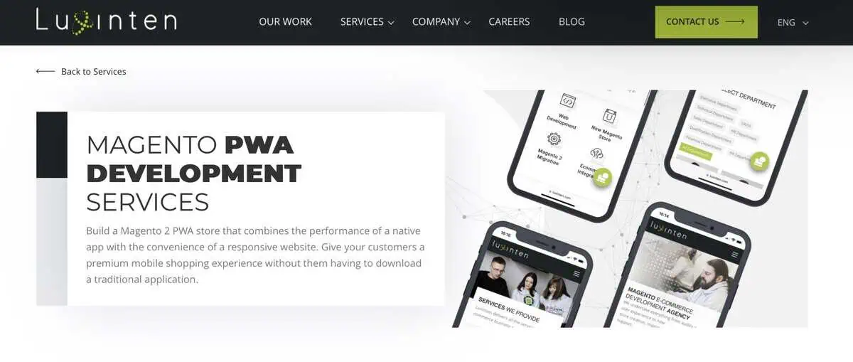Luxinten website screen