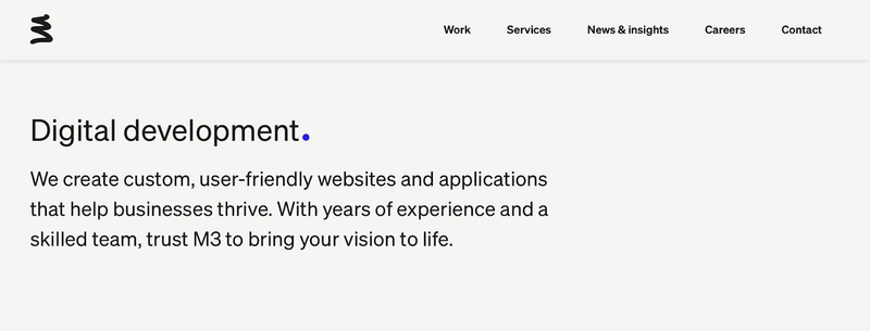 M3.agency website screen