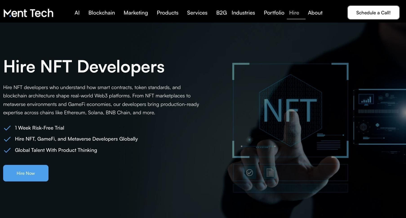 Ment Tech website screen
