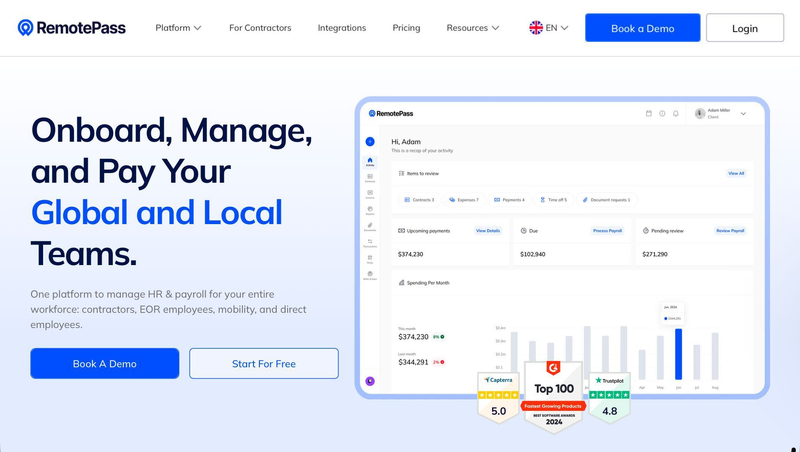 Remotepass website screen