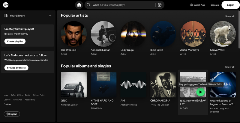 Spotify Website