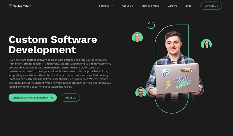 TechieTalent website screen