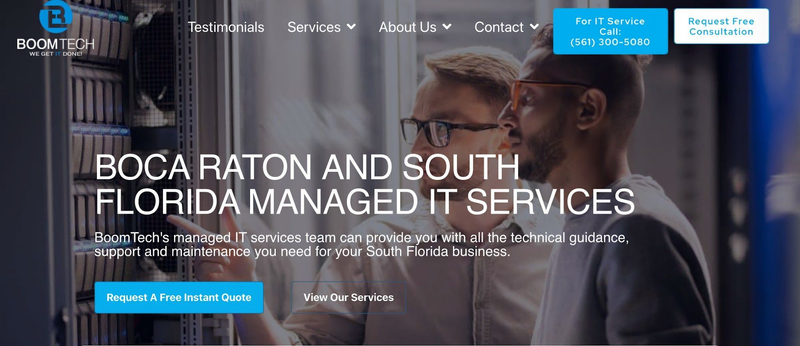 BoomTech website screen