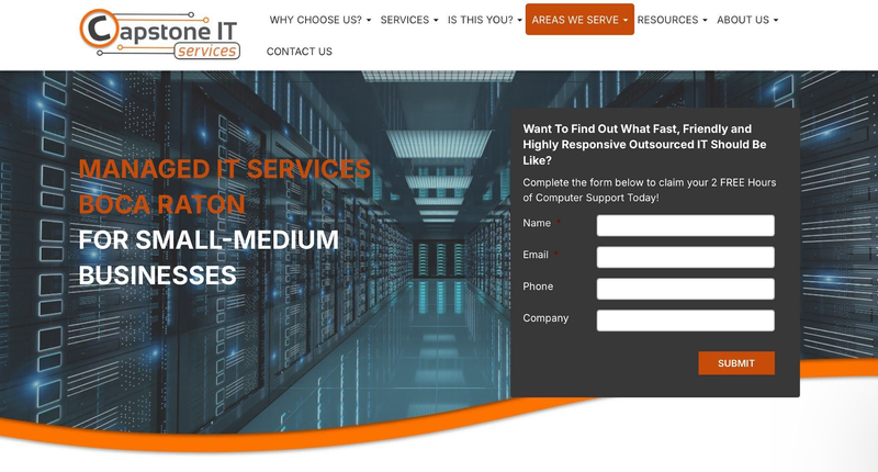 Capstone IT Services website screen