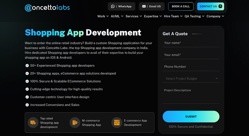Concetto Labs website screen