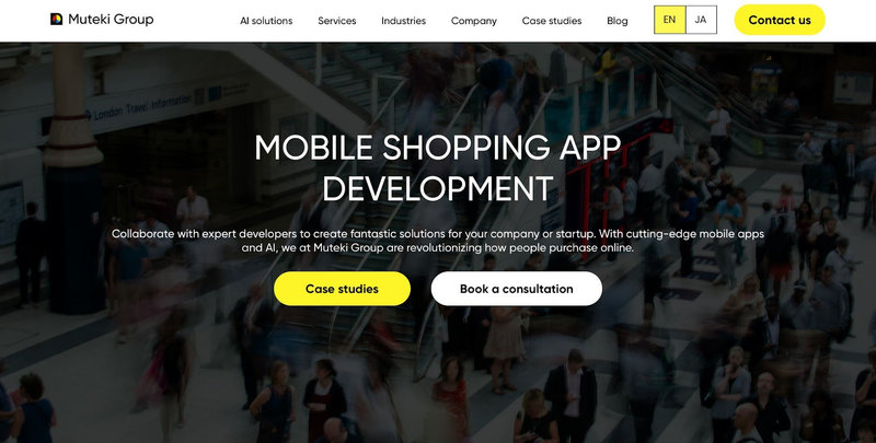 Muteki Group website screen