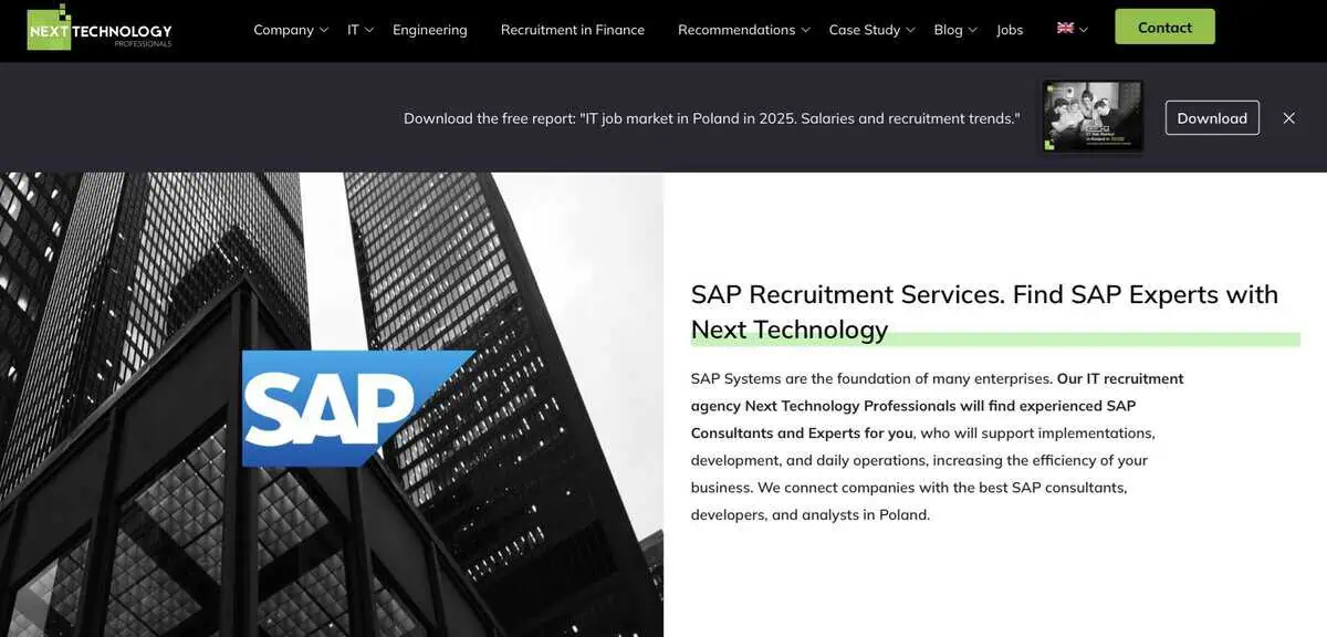 Next Technology Professionals website screen