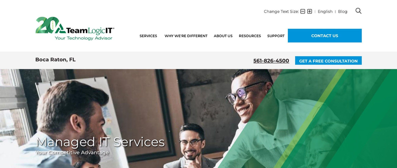TeamLogic IT website screen