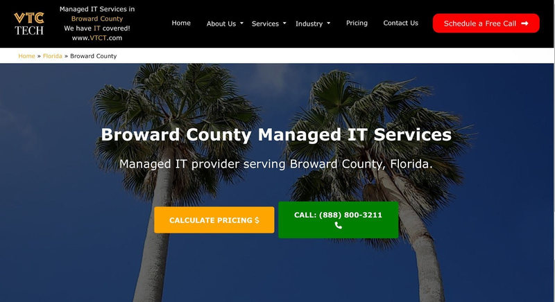 VTC Technology Solutions website screen